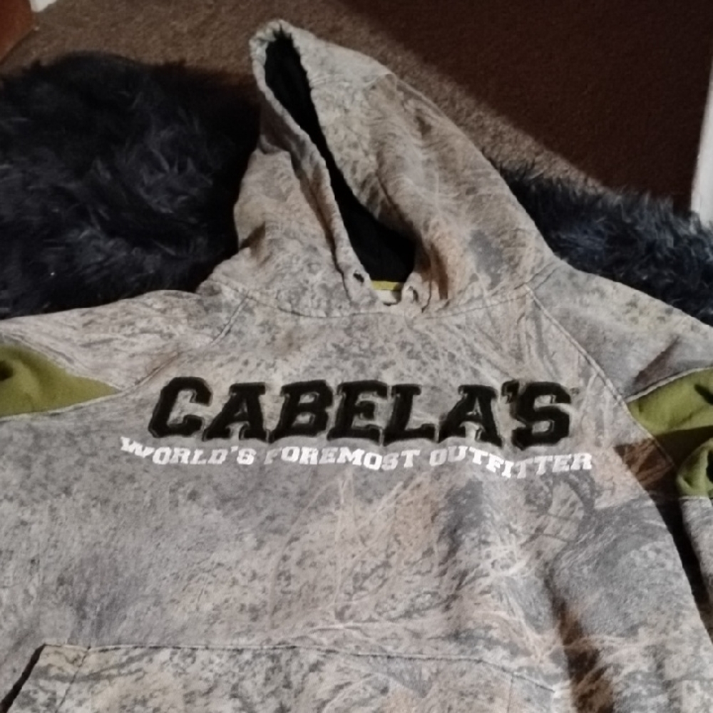 Cabela's Gray and Green Outdoor Hoodie